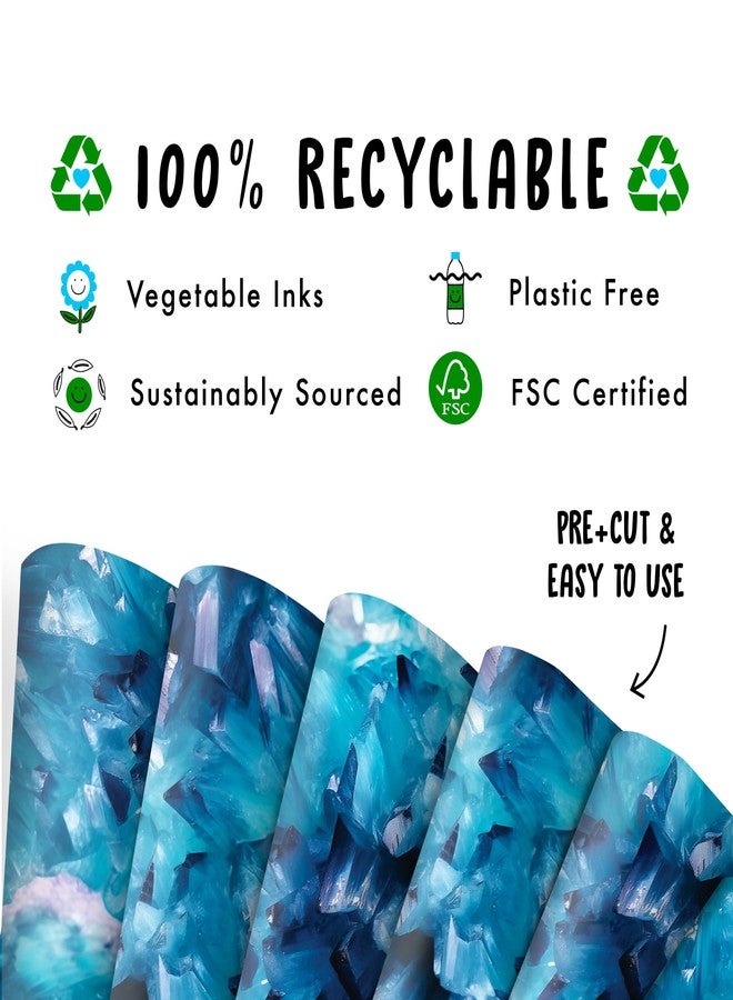 CENTRAL 23 Crystal Wrapping Paper - 6 Sheets Of Gift Wrap - Blue Crystals - For Women Teenagers Girls - Birthday Holiday Christmas - Comes With Stickers - Image 3